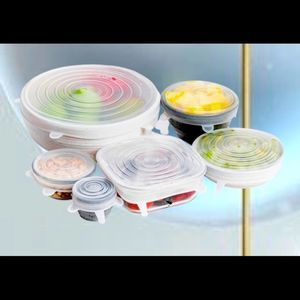 6pc Set Reusable Silicone Stretch Lid, Dinnerware & Food Cover